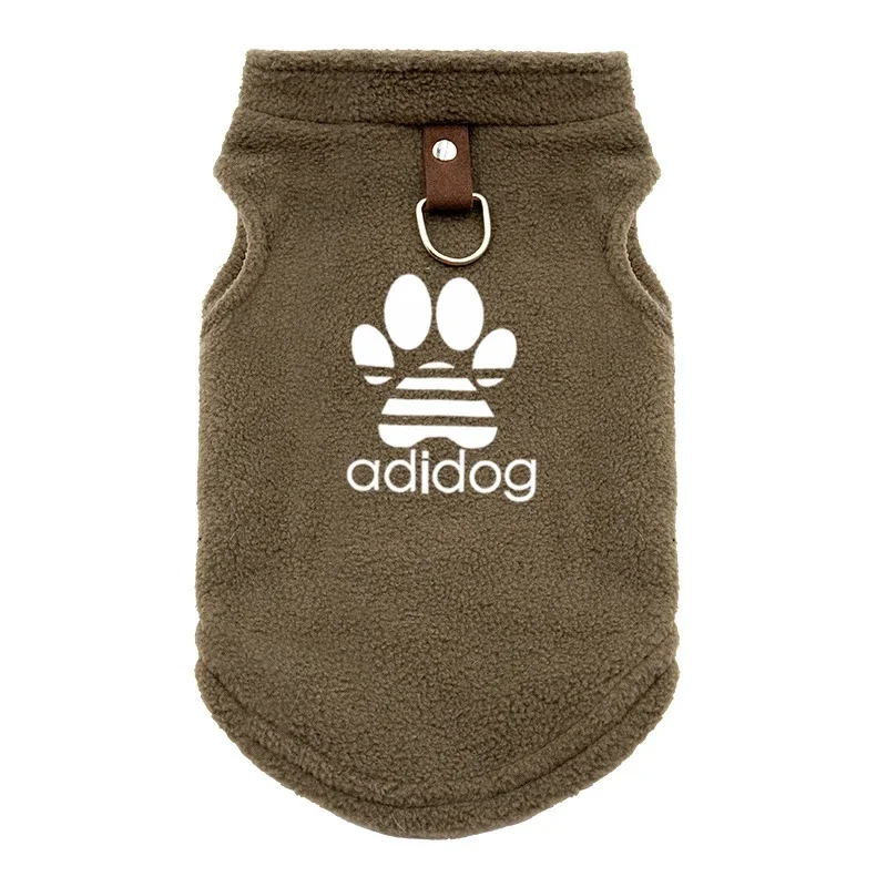 Soft Fleece Dog Clothes for Small Dogs Pull Ring Design Spring Autumn Winter Warm Pet Pullover French Bulldog Jacket Pug Coats