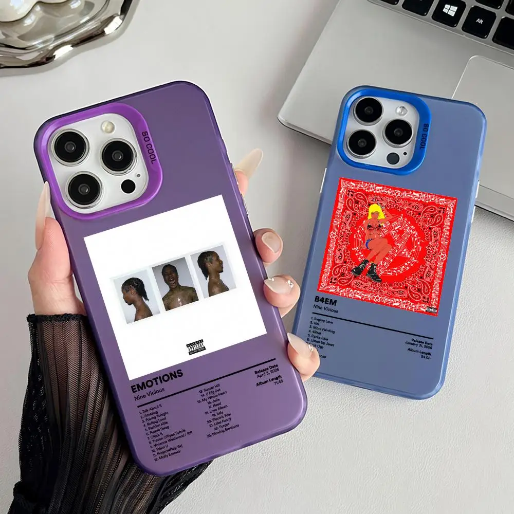 Funda para Teléfono Rapper N-Nine V-Vicious, Funda Mate con Efecto Aurora Láser para iPhone 17 16 15 14 13 12 11 Pro Max Air, Carcasa Antigolpes