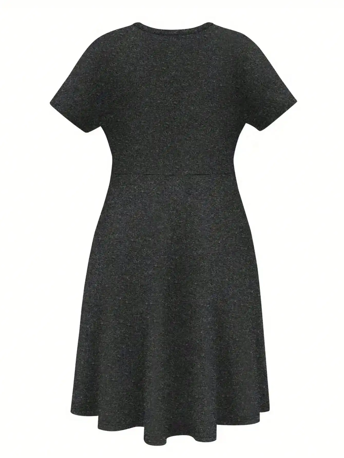 2026 Damen Vier-Jahreszeiten-Kleid mit 'Liebe auf den ersten Blick' und 'Herzschlag'-Aufdruck, Lässiges Loses Schwarzes Kurzarm-Kleid mit Großem Kurzem Rock – Detail 12