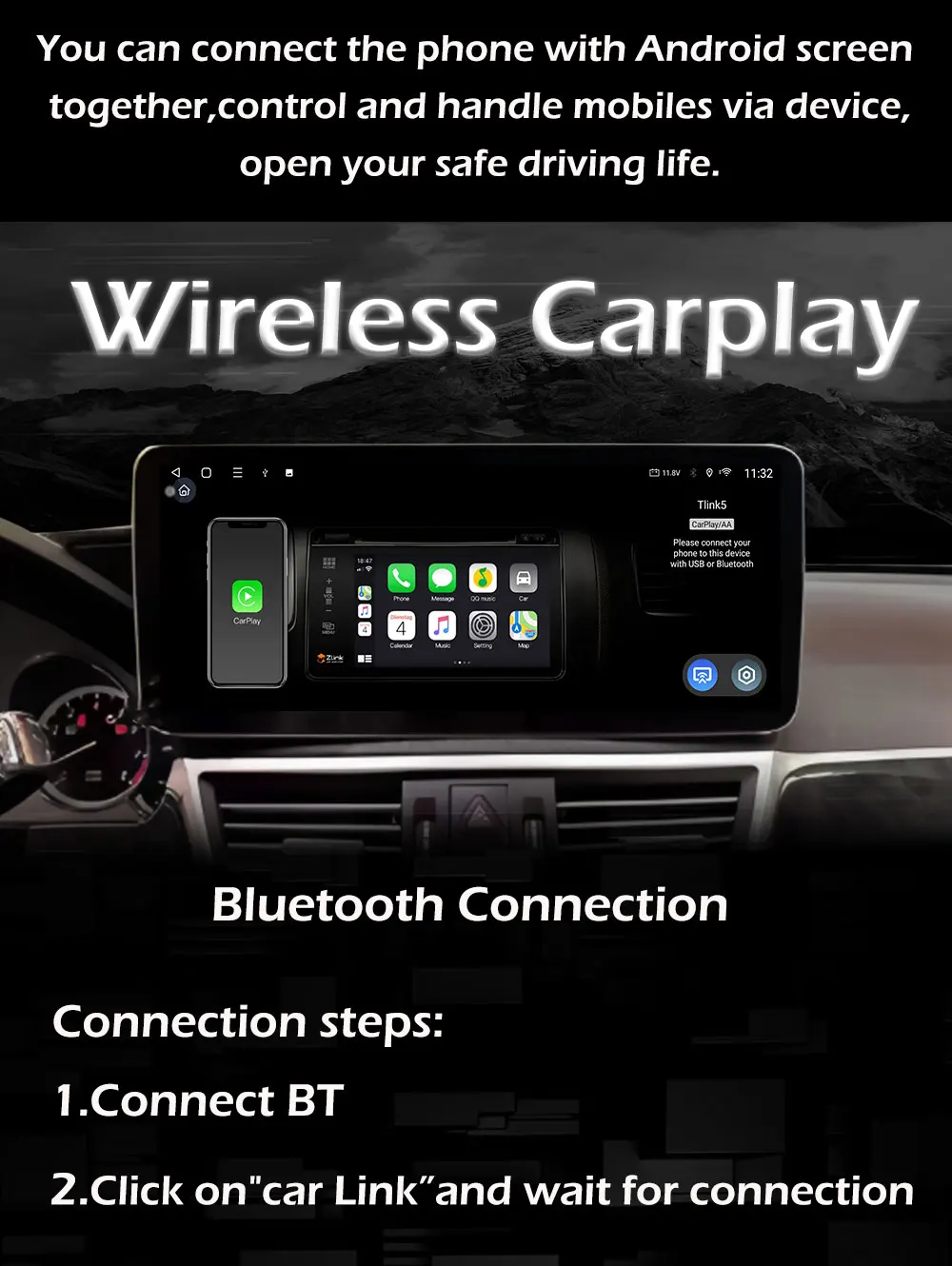 Android 16 GPS BT Für BENZ A-KLASSE CLA GLA W176 2012 - 2018 Kabelloses Carplay 4G Auto-Videoplayer QLED HD Bildschirm Autozubehör – Detail 10