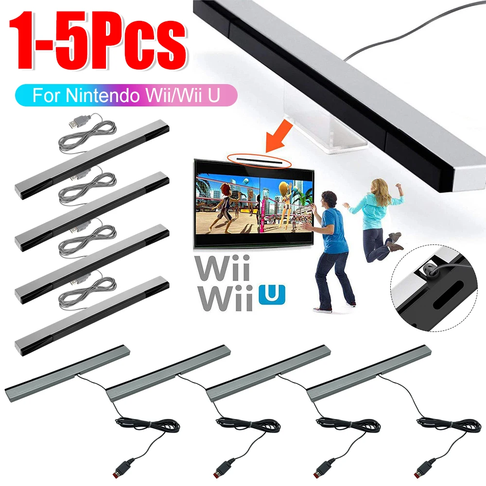 Barra de Sensor de repuesto, receptores con cable, rayos de señal IR, enchufe USB para Nitendo Wii Wii U, accesorios de juego remoto, 1-5 uds.