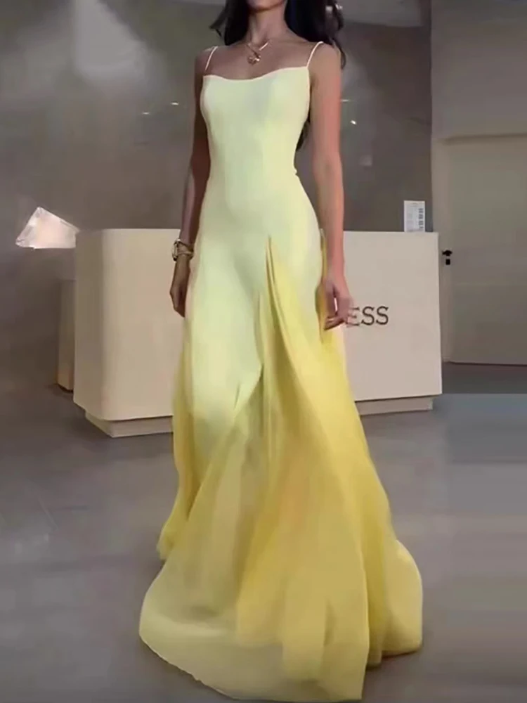 مثير السباغيتي حزام المرقعة فستان طويل المرأة بلا أكمام عارية الذراعين ألف خط فساتين أنيقة مساء حفلة كوكتيل العباءات