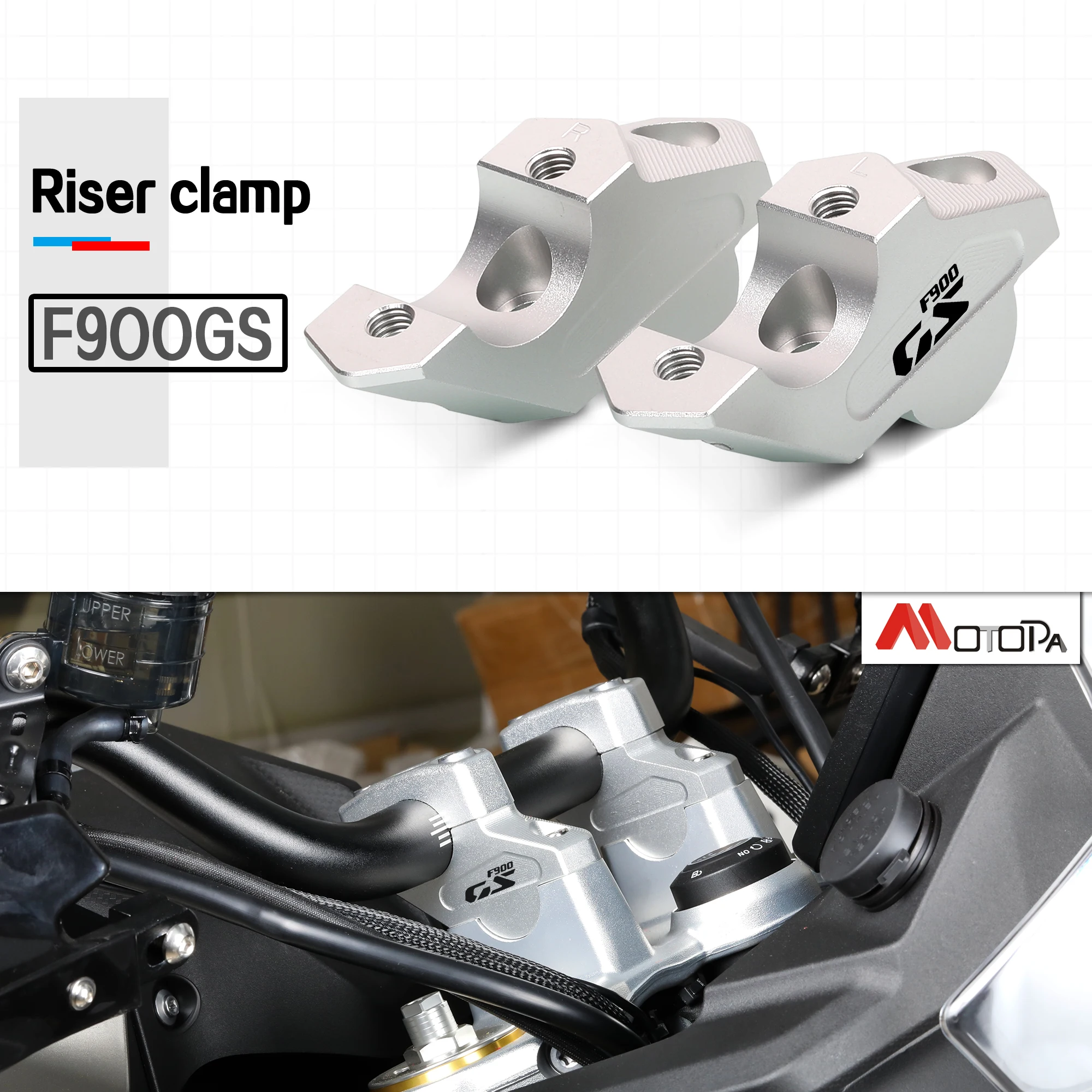 

Motorcycle F 900GS Accessories Handlebar Riser Drag Handle Bar Clamp Extend Adapter For BMW F900GS Adventure F 900 GS ADV 2024-