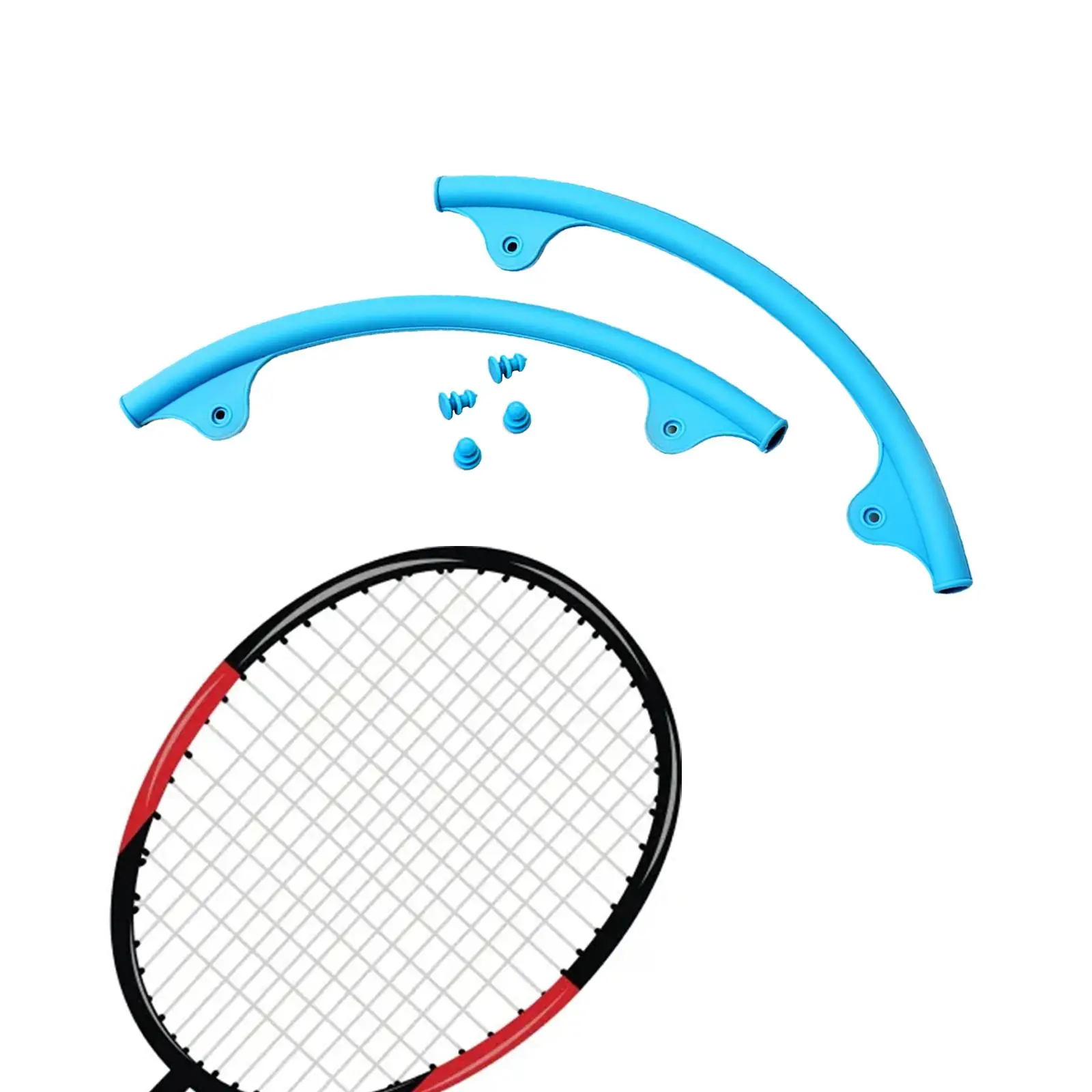 2Pcs Badminton Racket Silicone Edge Protector Accessory to Protect Racket Frame and Strings from Wear Blue Color Lightweight