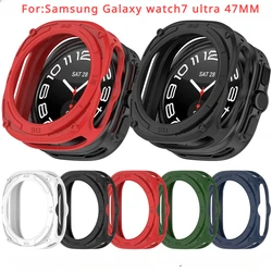 Silicone Case For  Samsung Galaxy watch7 ultra 47mm Samrt Watch Strap Silicone Protective Cover  Accessories Screen Protector