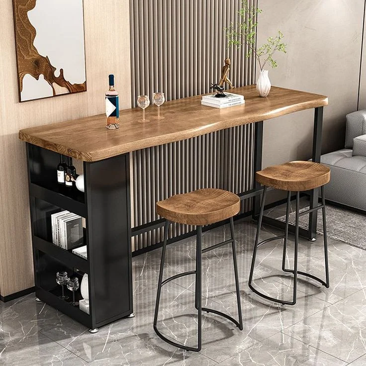 Shop Wooden Metal Hot Sale Fast Food Furniture Latest Custom Dinner Club Coffee Commercial Restaurant Bar Table
