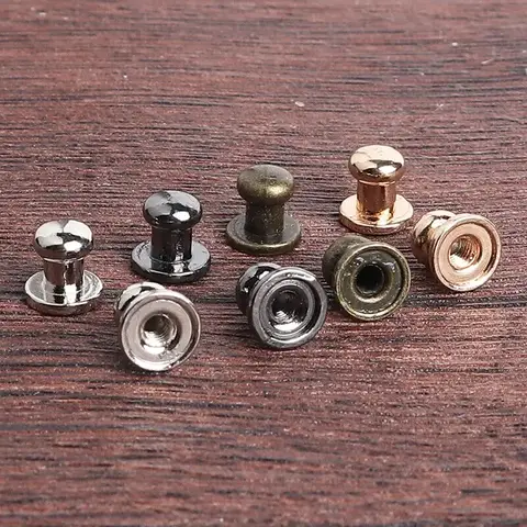 100sets Zinc Alloy Chicago Button Stud Head Pin Button Studs and Posts Spot Screwback CraftLeather Nail Rivet