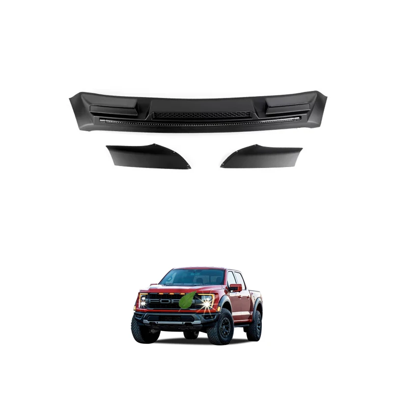 High Quality Injection Black Bonnet Guard with Streamer Light Auto Exterior Accessories for Ford F150 Raptor 2021-