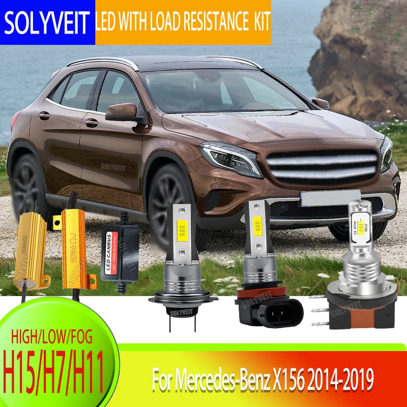 

Brightness Without the flicker: H15/H7/H11 High Low Fog Kit With load resistance For Mercedes-Benz X156 2014 2015 2016 2017-2019