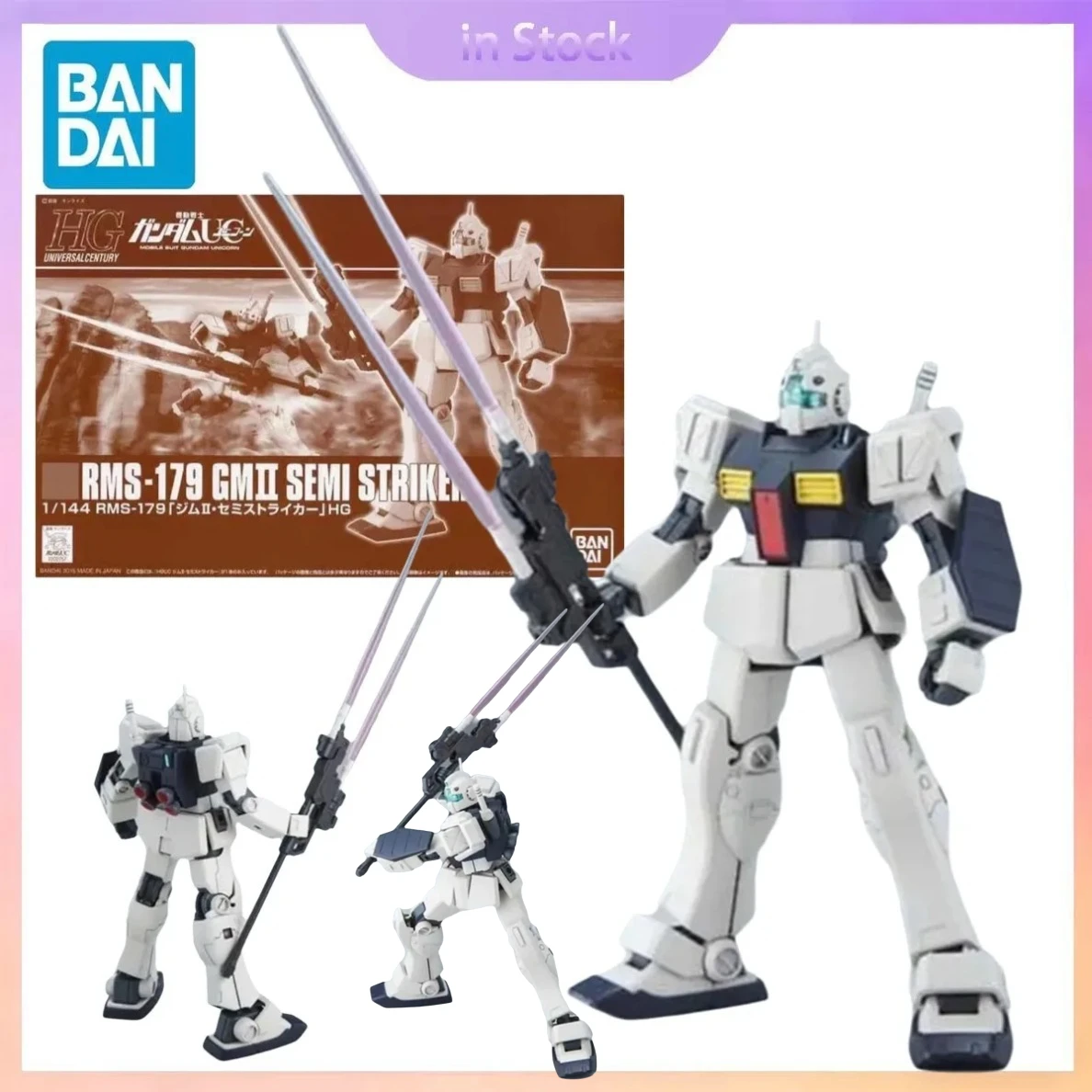 

In Stock Original Bandai Genuine HG 1/144 RMS-179 GM2 Semi Striter Gundam Anime Collection Action Figure Model Kits Toys Gifts