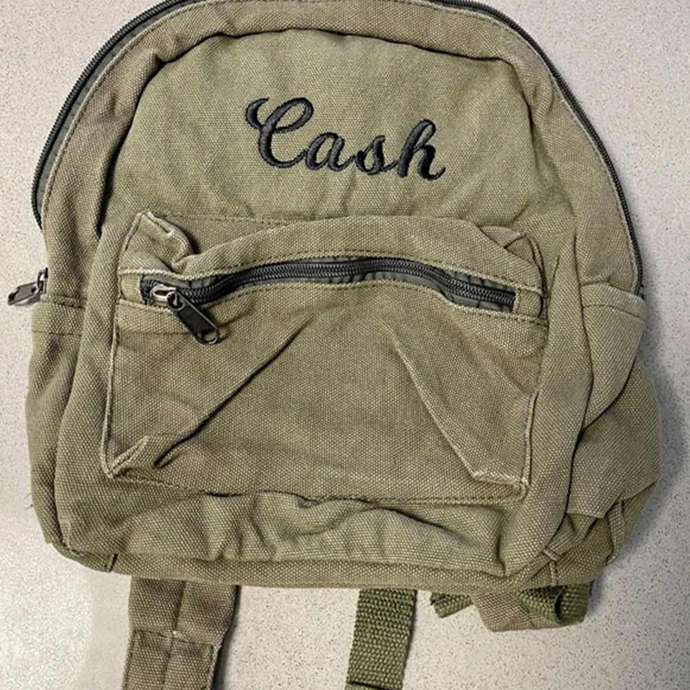 Personalized Embroidered Name Canvas Bag for Women New Solid Color Fashion Women's Mini Backpack Simple and Versatile Backpack
