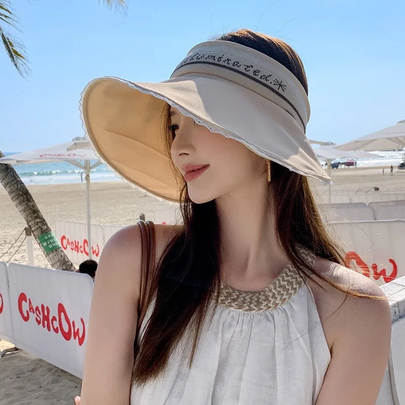 Foldable ice silk UV-resistant rooftop hat for women fashionable outdoor simple and versatile