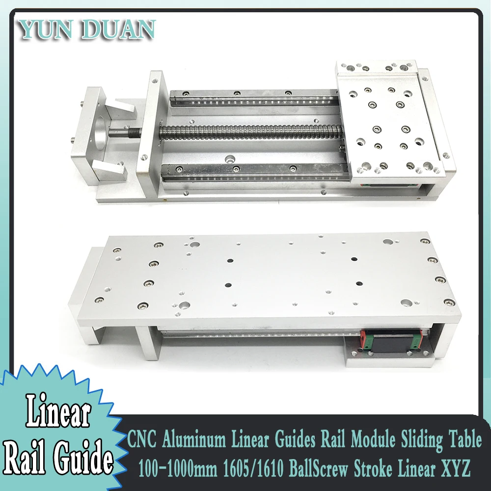 

CNC Linear Guide Rails Aluminum Linear Movement Module Platform Dust Cover Heavy Load HGR15 Guide SFU1605 /1610 Handwheel Slide