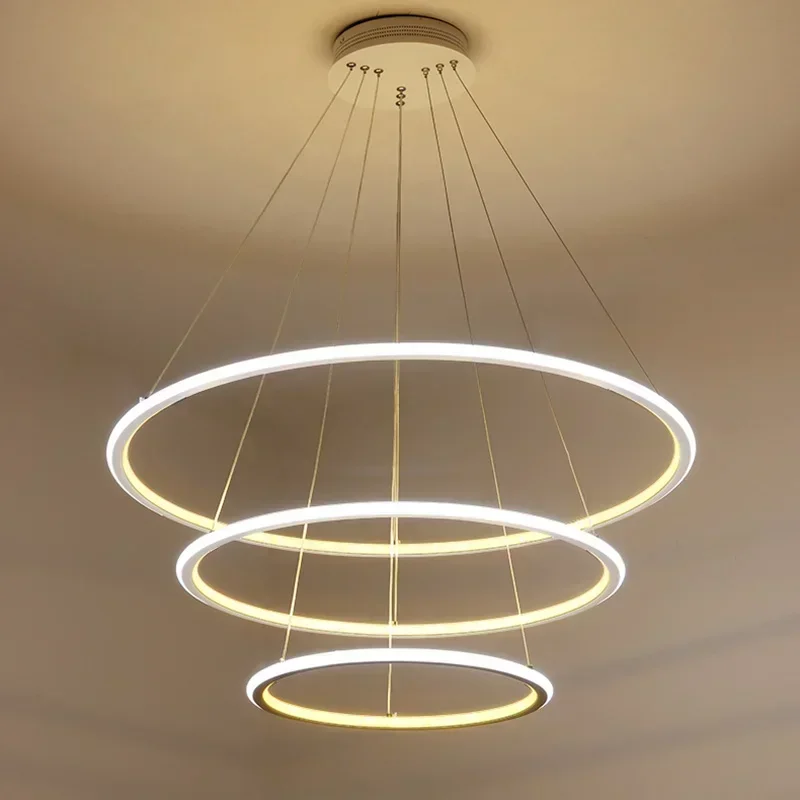 

Modern LED circle ring pendant chandelier lights for living room dining room indoor adjustable chandelier Lighting Fixtures