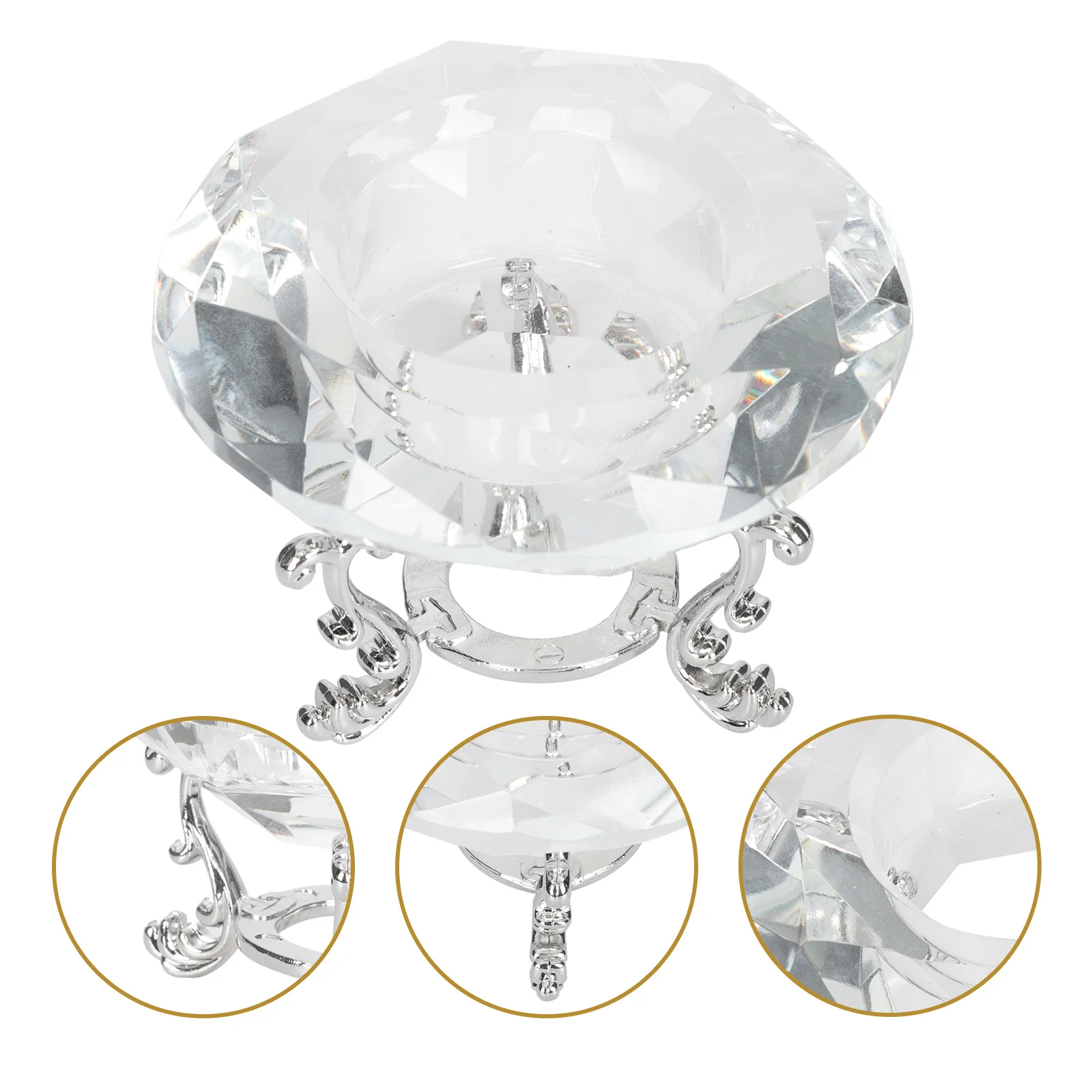 

Decorative Glass Candlestick Simple Candleholder Home Ornament Textured High-Temperature Resistant Practical