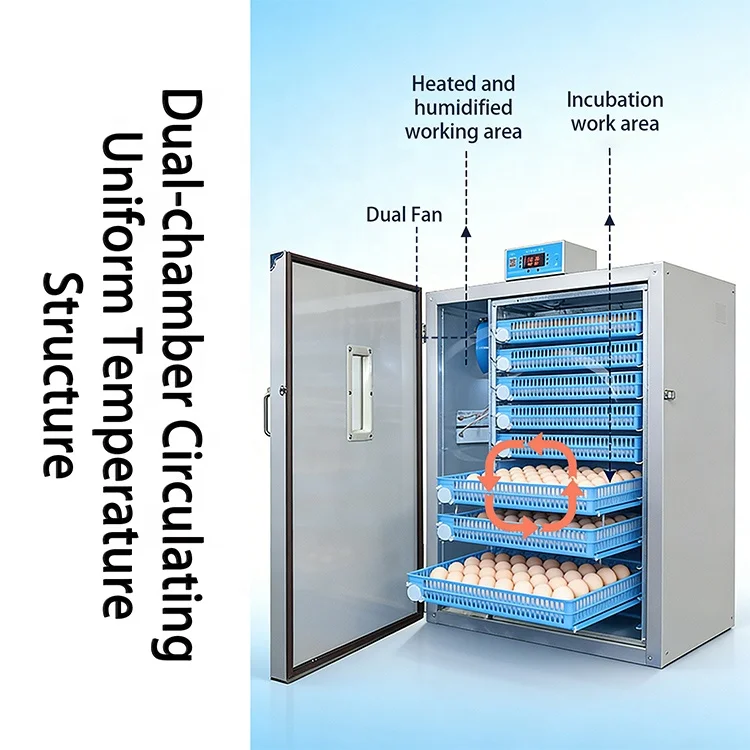 Automatic AC 220V/110V DC 12V Chicken Egg Incubator 512 Capacity 360-Degree Rolling Tray for Turkey Bird Duck Hatching