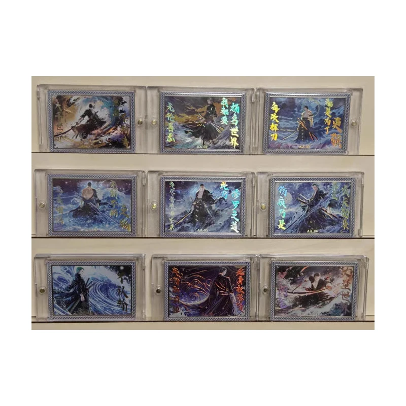 Anime ONE PIECE Metal Drill Card Nico Robin Roronoa Zoro Nefertari D Vivi Collectible Cards Christmas Birthday Gifts Toys