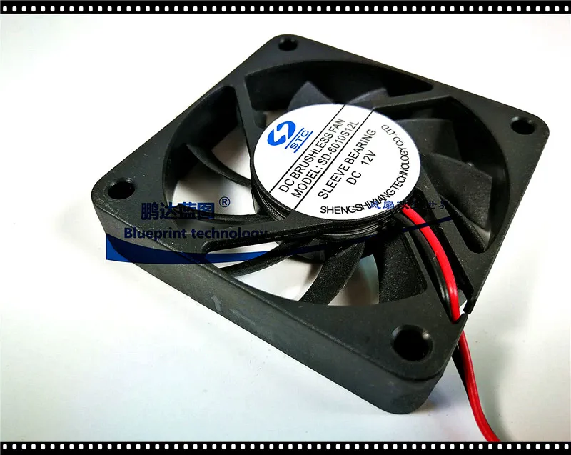 Ventilador de refrigeração sem escova da caixa do computador, 6cm, 60x60x10mm, 12V, 6010, novo