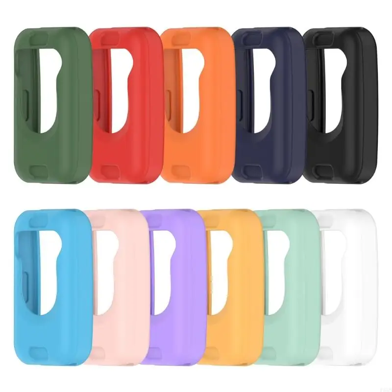 F68B Shock Proof Watch Frame Case Silicone Protective Cover Skin for Band 8/9 Smartwatch Available in Multiple Color