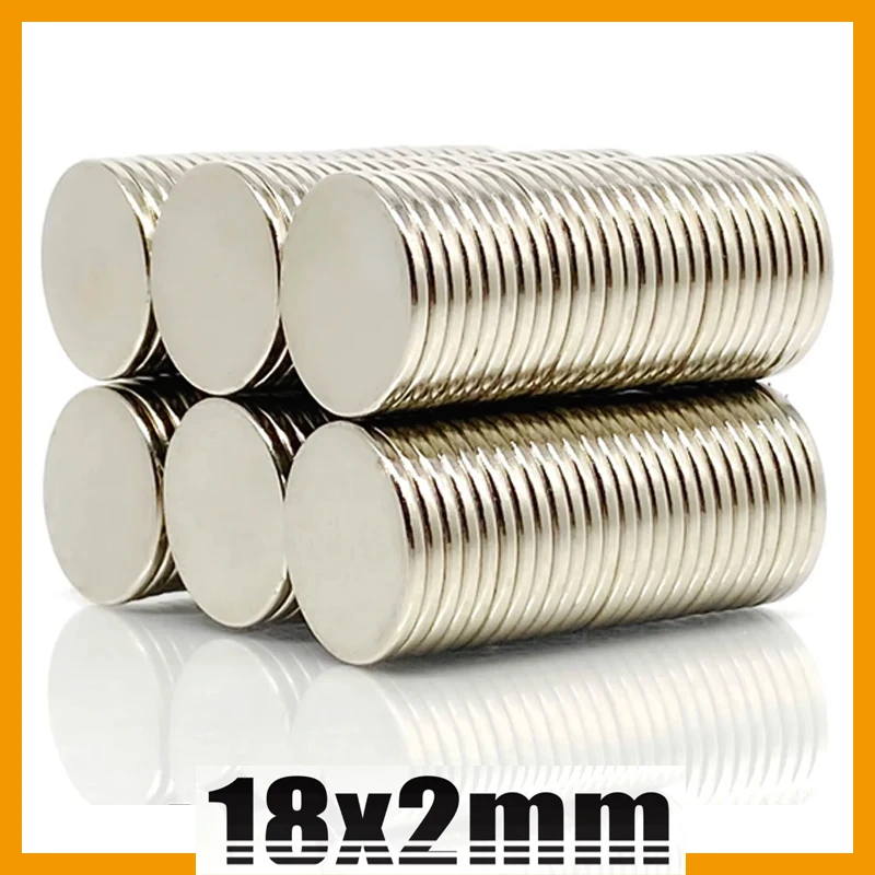 18x2mm 5/10/20/50/100/200pcs N35 NdFeB Round Super Powerful Strong Neodymium Magnet 18mm X 2mm Permanent Magnetic Imanes 18*2mm