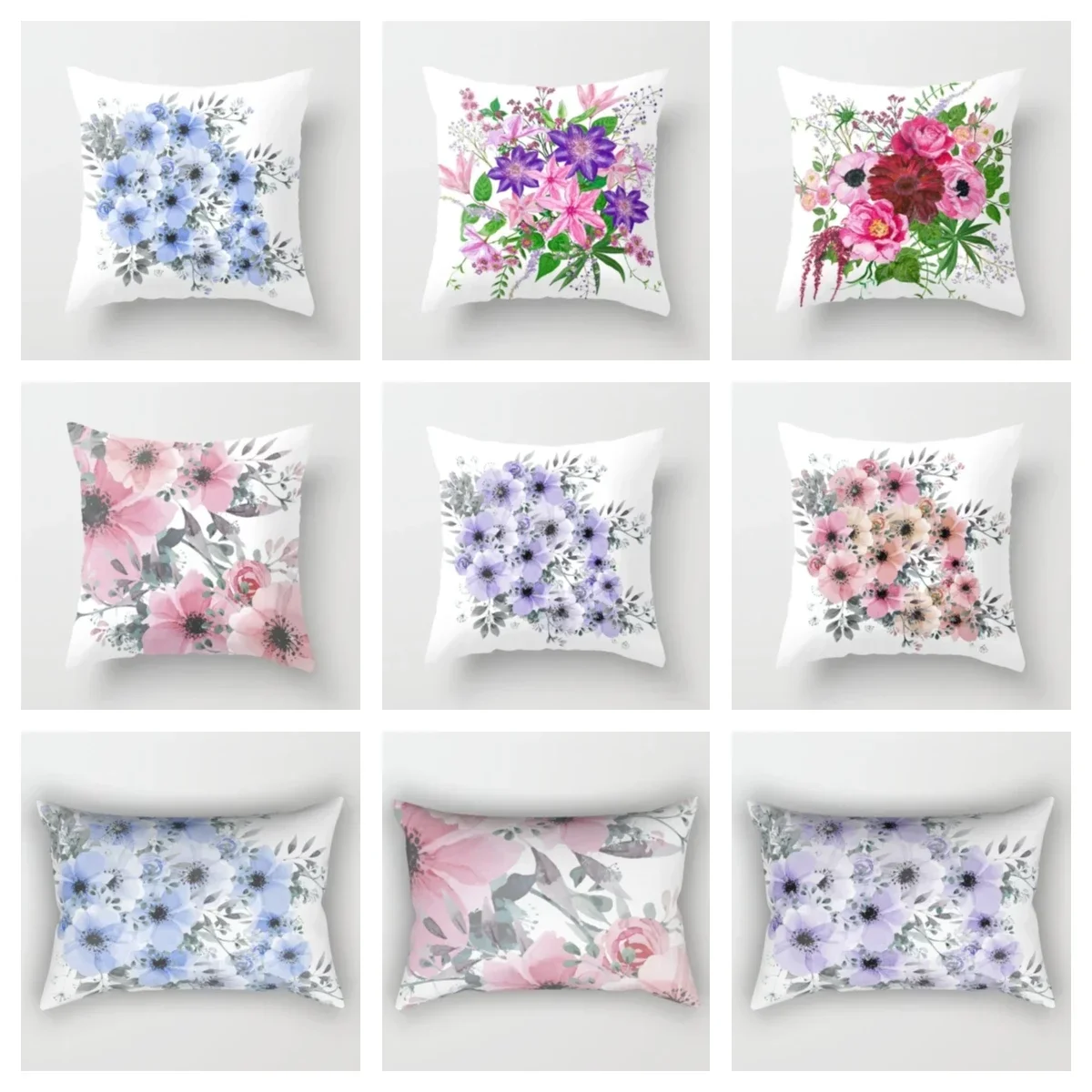 Bouquet printing Plush pillowcase，decorative pillow case for sofa cushion covers 40x40,45x45,50x50,60x60 30x50 40x60， Home