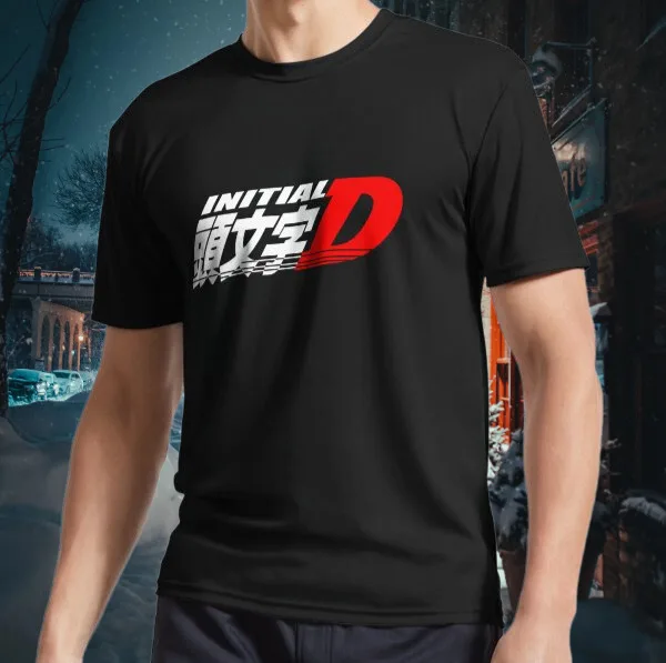 

Футболка унисекс с логотипом Initial D, забавный размер от S до 5XL
