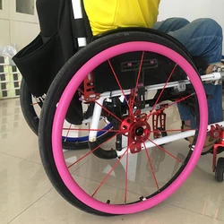 (A  pair) 24-Inch Rear Wheel Sports Wheelchair Non-Slip Wear-Resistant Silicone Hand Push Cover Multi-color Option Push Snare