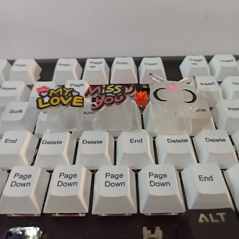 DIY ABS KEAYCAP สีชมพูน่ารักตัวอักษรน่ารักสำหรับคีย์บอร์ดเชิงกล สูงขายดีที่สุด