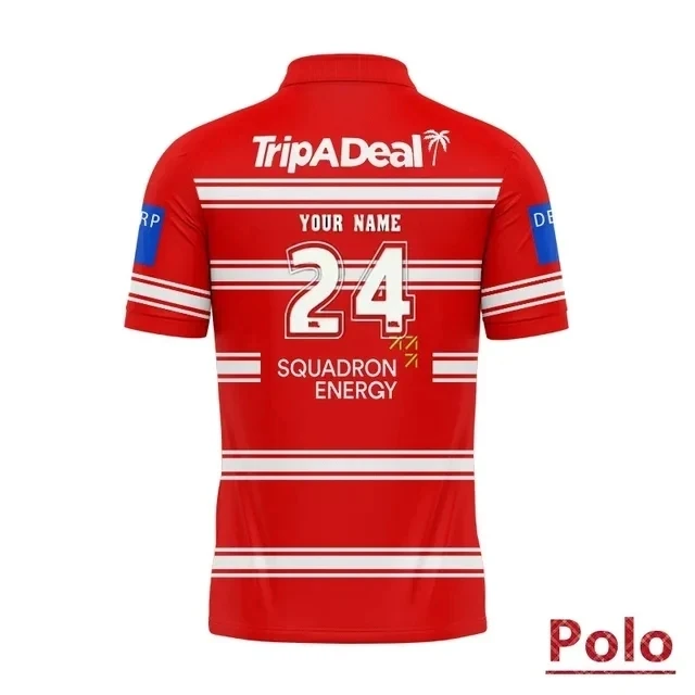 2024 St George illawara Dragons Home / Away/Polo/canotta Rugby Jersey-taglia uomo: S-5XL (stampa numero nome personalizzato)