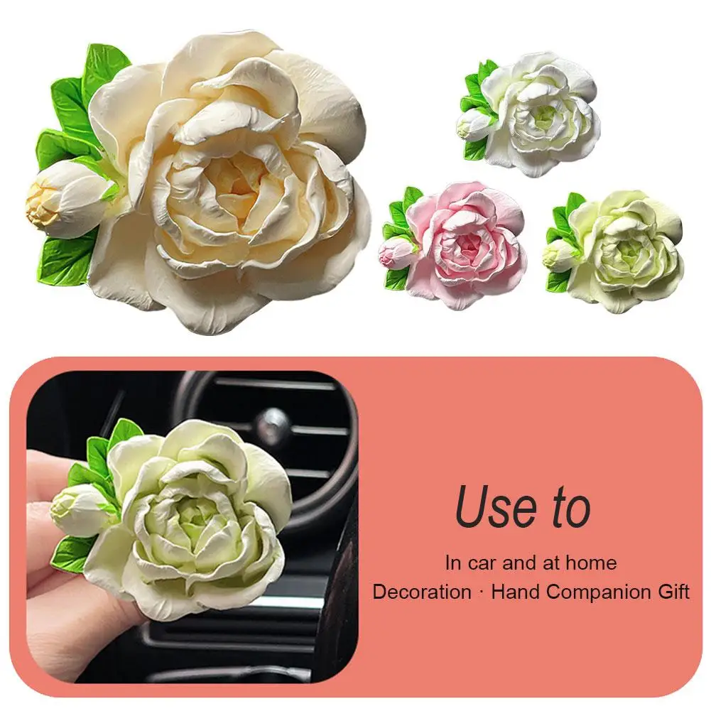 Jasmine Flower Air Outlet Aromatherapy Car Accessories Decoration Flower Decoration Car Accessories Peony P2y8