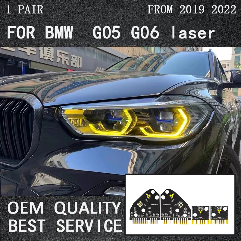 

CSL Yellow DRL LED Modules Board Set for BMW X5 G05 X6 G06 F95 F96 Pre‑LCI Laser light 2019 to 2023 CSL Yellow LED Modules