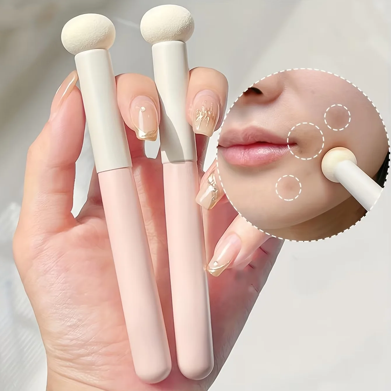 Soft Mushroom Head Foundation Brushes - Multi-Functional, Concealer Brush,Sponge Head Brush,Portable Face Makeup Brushes