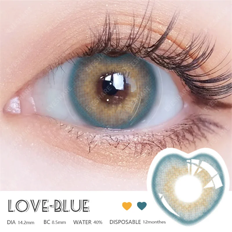 EYESHARE Fashion Colored Contact lenses Blue Pink Colorful Contact Lens for eyes Natural Cosmetic Makeup Yearly Use 2pcs/pair