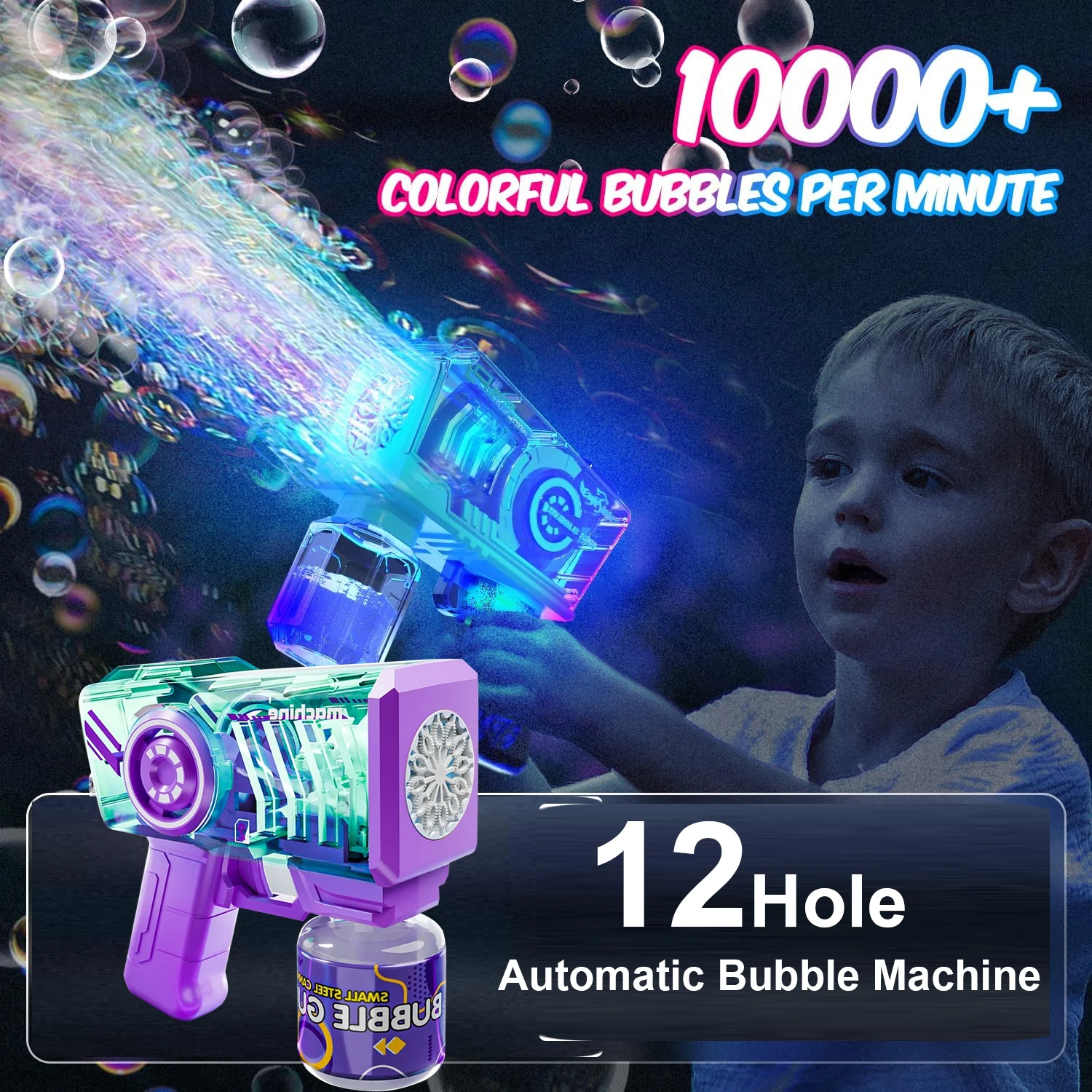 Pistola de burbujas de jabón 2025, máquina eléctrica de burbujas, pistolas para hacer sopladores, juguetes de burbujas mecánicas automáticamente para niños, juegos al aire libre para niños
