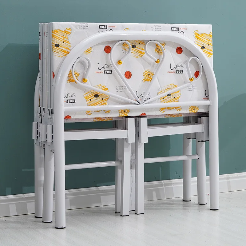 Picture 5: Metal Bed Frame Children's Foldable Kid's Bed with Fence 1.5 M Single Size Wood Slats for Bedroom