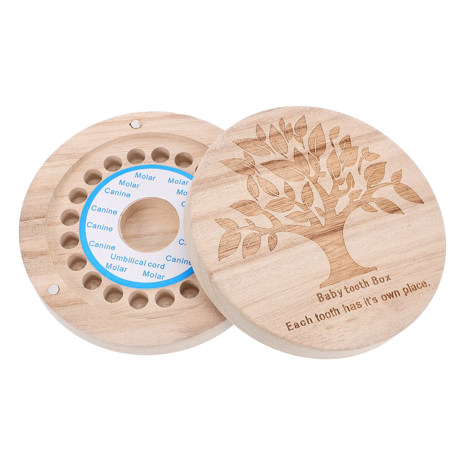 

Wooden Baby Tooth Box Newborn Keepsake Storage Box Compact Portable Teeth Holder for Kids Memory Gift Tooth Boxes for Lost Teeth