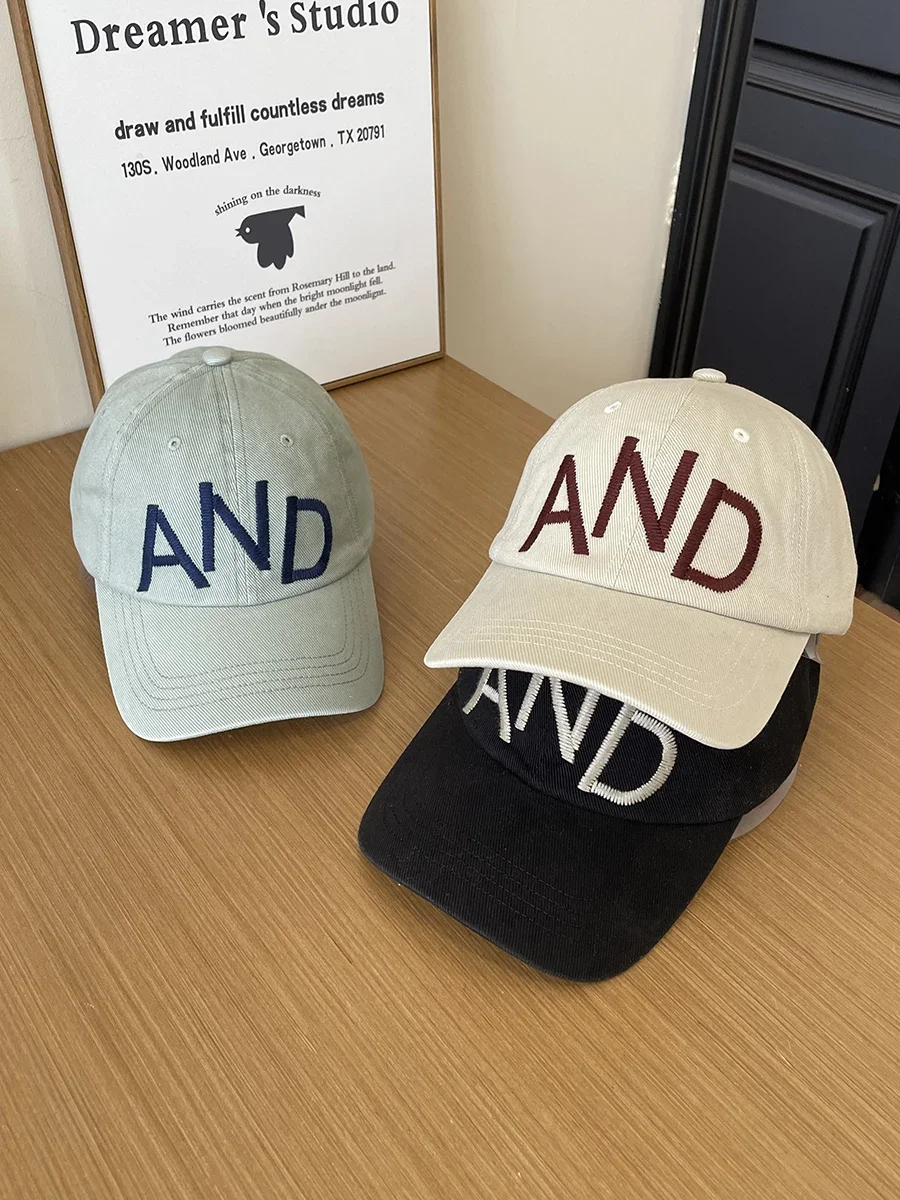 

Autumn and winter new embroidered couple deep top baseball cap male big head soft top showing face small cap female