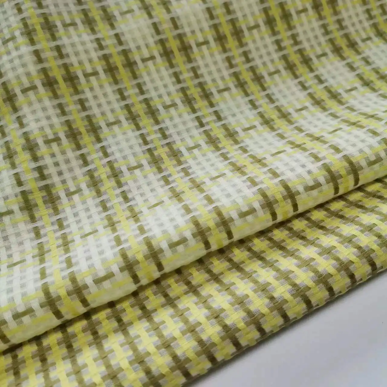Tissu à carreaux Jacquard en coton et soie, 14mm, Soie de mûrier, respirant, matériel de couture pour vêtements de bricolage