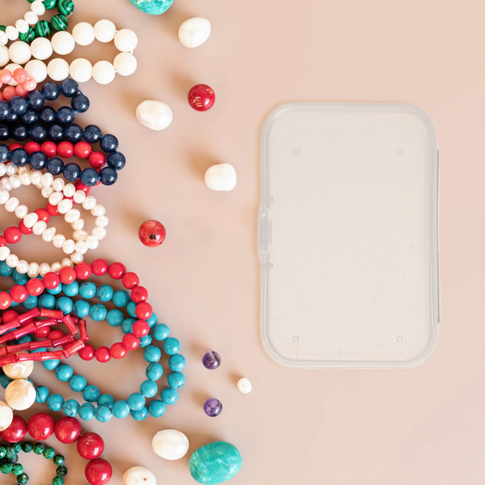 1Set Plastic Jewelry Organizer Large Capacity Box Clear Compartment Storage Container Lid Jewelry Beads Crafts Storage Box