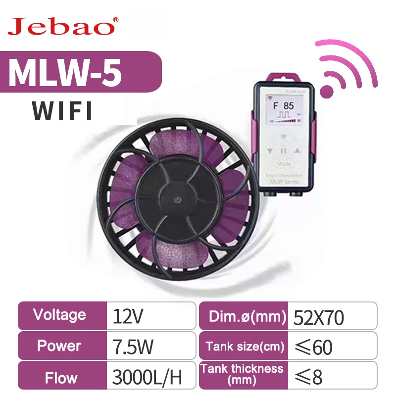 Imagem -02 - Jebao Mlw Série Aquário Tanque de Peixes Nova Onda Inteligente Bomba Fabricante com Wifi Display Lcd Controlador