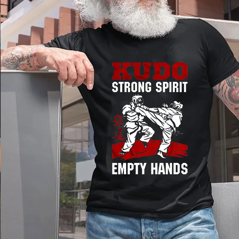 Kudo Karate Martial Art Graphic Tee Unisex Empty Hands Strong Spirit Combat Trainee Cotton Dojo Gym Training Print Tshirt