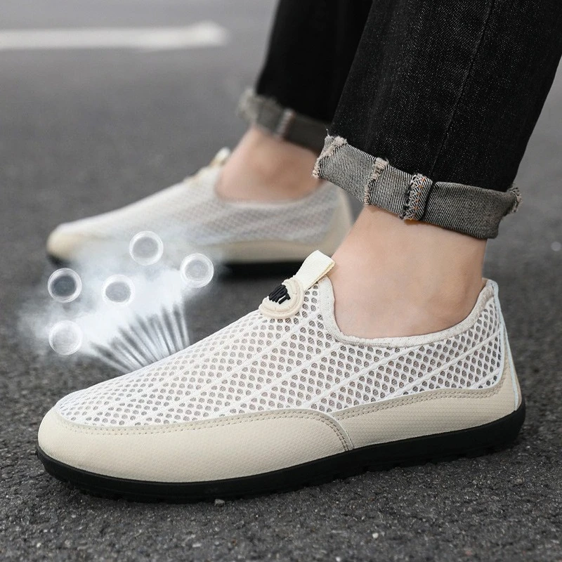 2026 New Men Sneakers Mesh Breathable Casual Shoes Men Soft Sole Loafers Comfortable Lightweight Walking Shoes кроссовки мужские
