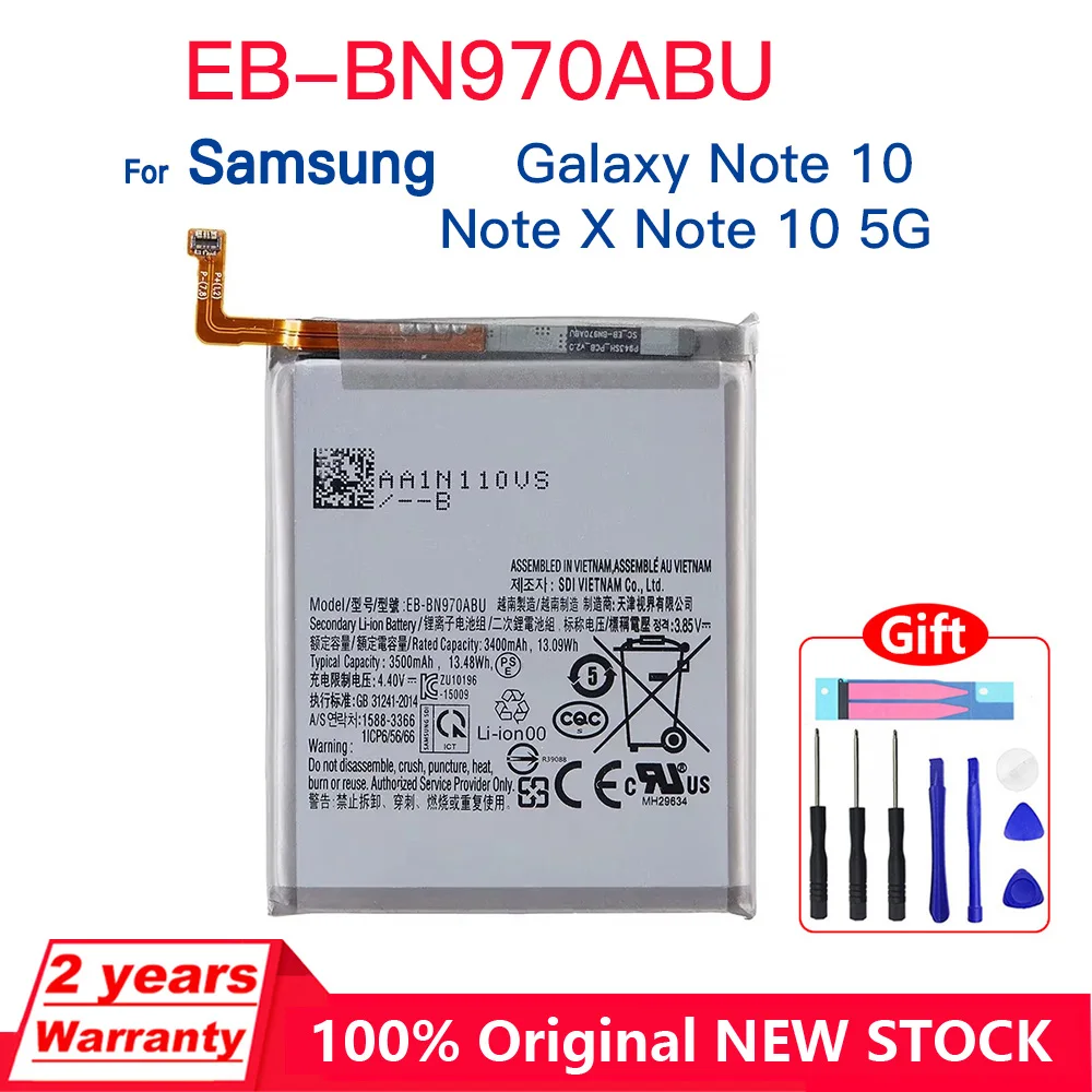 

Genuine EB-BN970ABU Replacement 3500mAh Battery For Samsung Galaxy Note 10 Note X Note10 NoteX Note10 5G SM-N970 Batteries+Tools