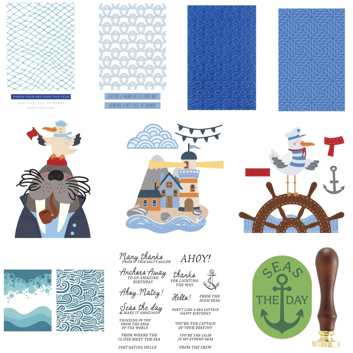 

Sailor's Light Rolling Tide Seas The Day diy metal cutting dies clear stamps stencil press plates wax paper card album mould