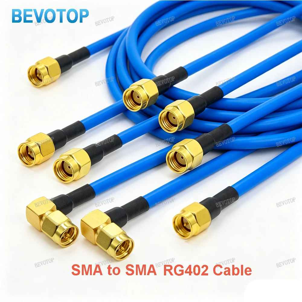 RG-402 SMA Male to SMA Male Plug Connector Blue Color RG-402 Semi Flexible High Frequency RF Coaxial Cable 50 Ohm High-Quality