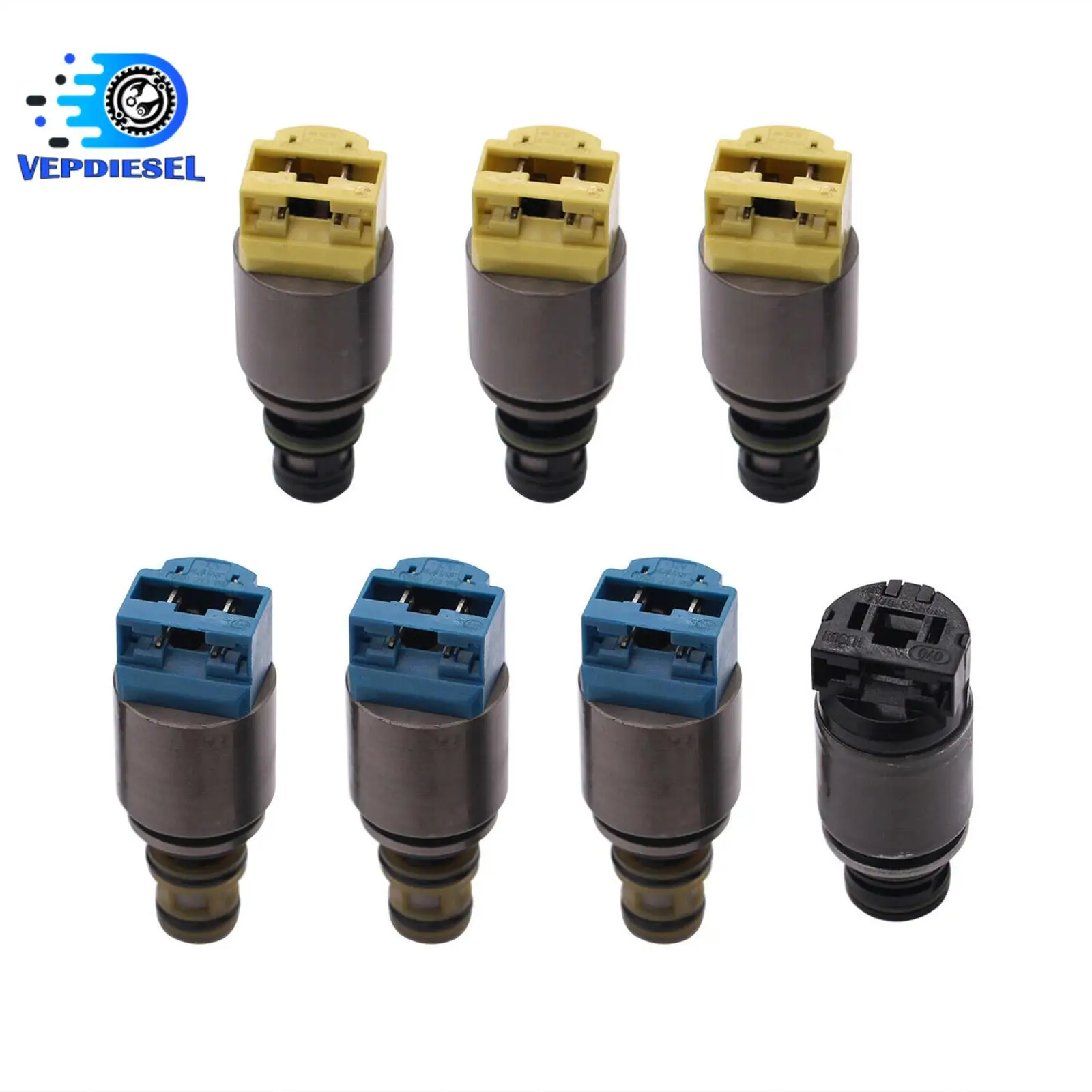 7pcs Automatic Transmission Solenoid Kit 6HP19 6HP26 1068298045 for BMW X3 X5 X6 Z4 325i 328i 525i Audi A4 A6 A8 Solenoid Valves