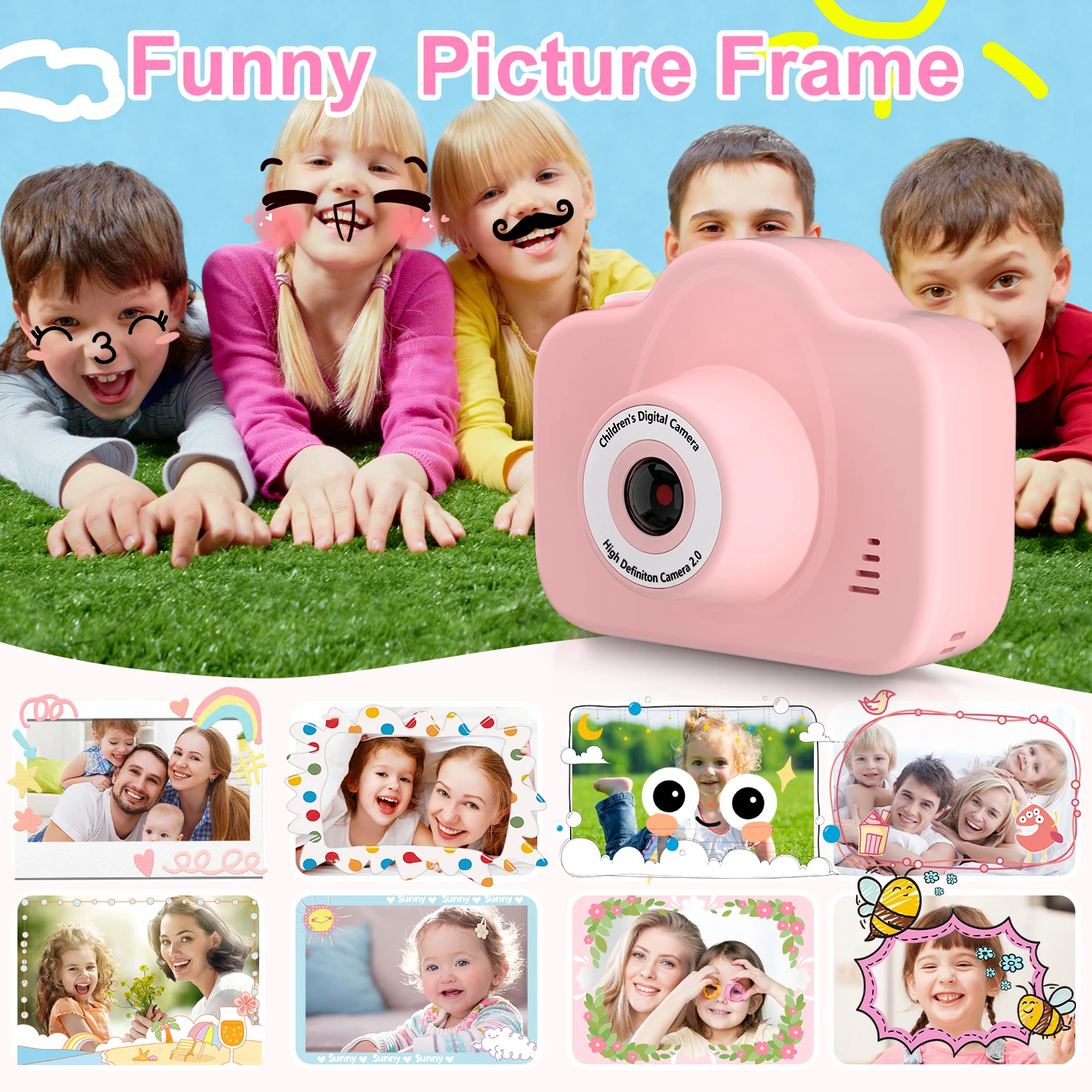 Kids Digital Dual Camera 1080P HD Video Toy - Mini Cam with Color Display Children Birthday Gift