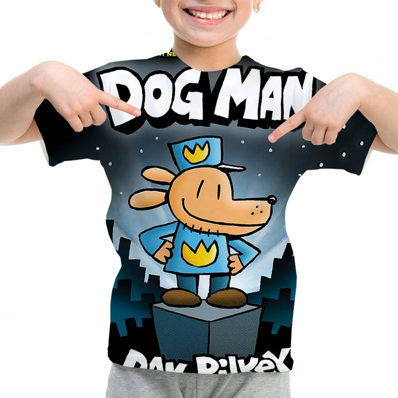 أطفال تي شيرت الكرتون الكلب رجل تي شيرت Harajuku DOGMAN مضحك المحملة القمم بنين بنات الصيف قصيرة الأكمام التي شيرت ملابس الأطفال