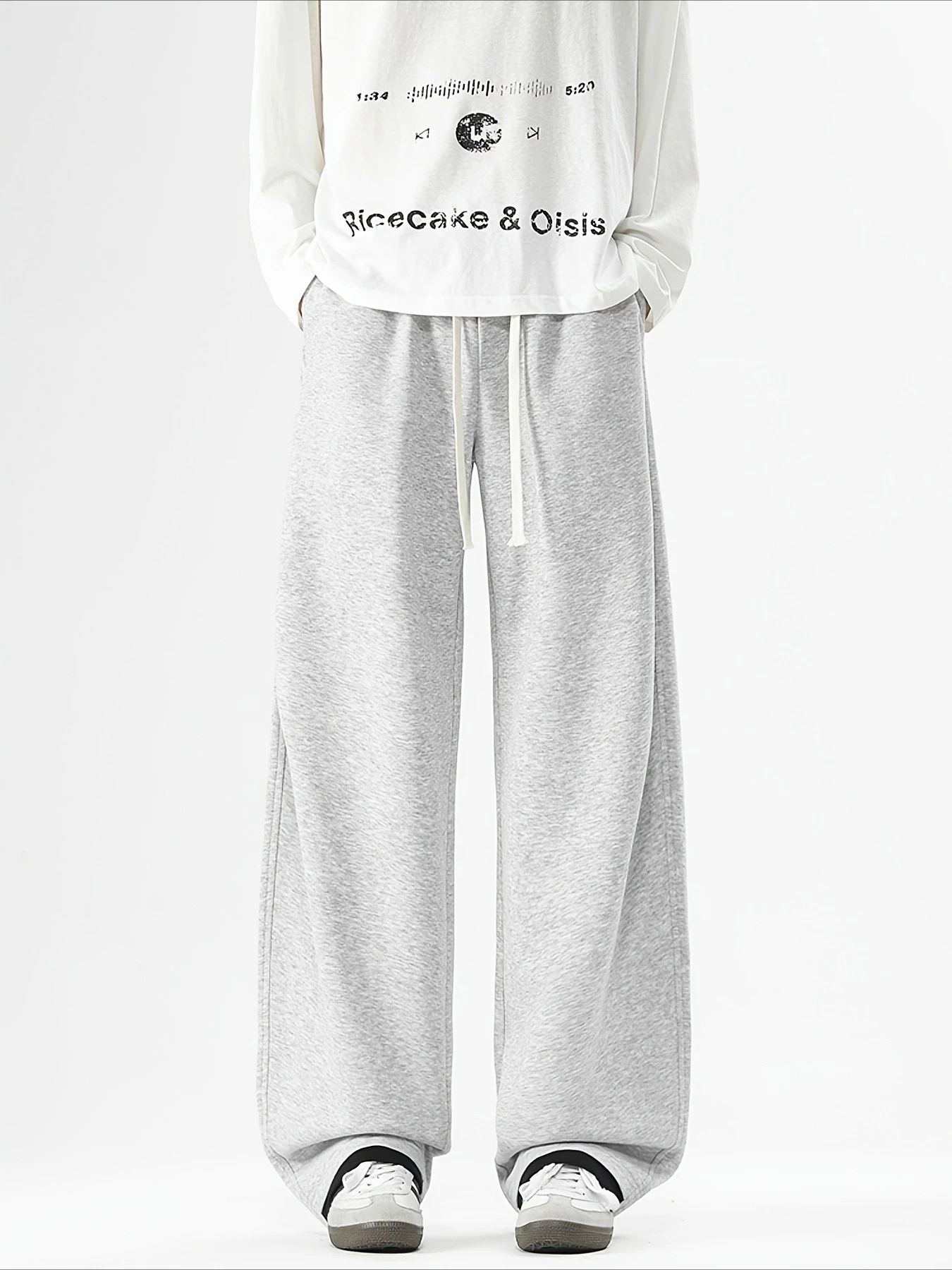 

Men's Autumn Winter Stylish Solid Color Stretch Waist Wide-leg Pants Oversized Suitable for Both Sports and Outdoor Activities