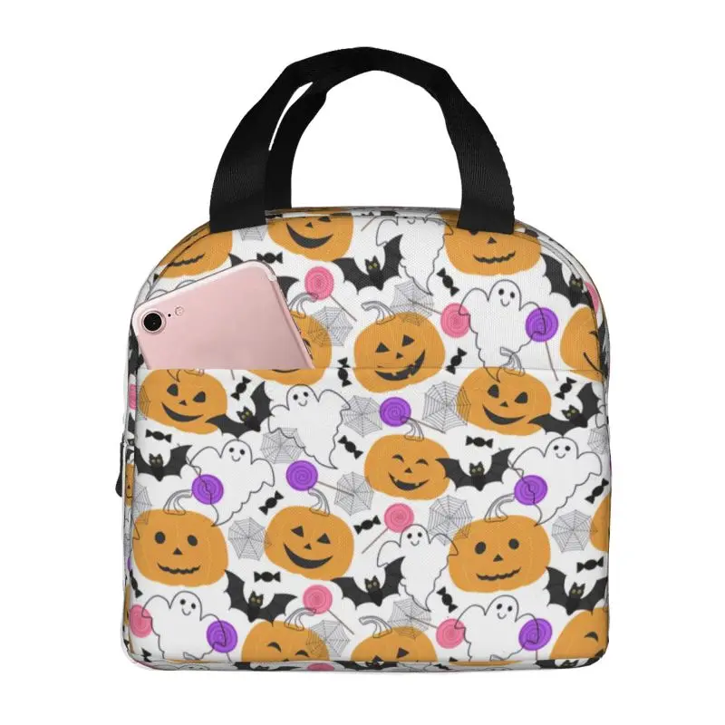 حقيبة غداء معزولة حراريًا من Happy Halloween Moonlit Haunt، حاوية غداء للنساء للمدرسة والمكتب والتخزين في الهواء الطلق، صندوق بينتو للطعام
